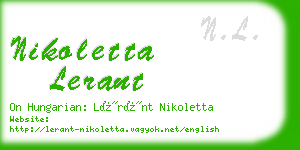 nikoletta lerant business card